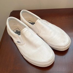 VANS white slip ons size 7.5 Womens
